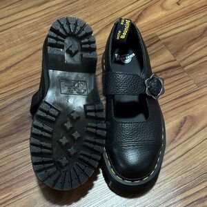 Dr. Martens Mary Janes Flower Buckle Leather Platform Shoes
